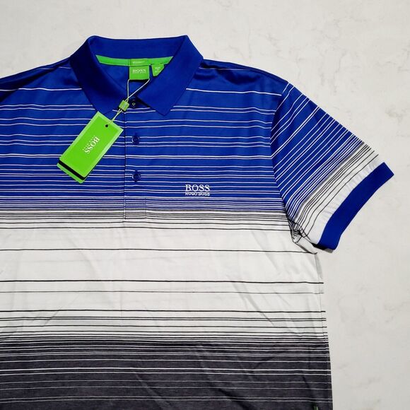 NWT Boss By Hugo Boss Polo AG Dieselstrasse Stripe Modern Fit SMALL New RN 73616 - Picture 1 of 15